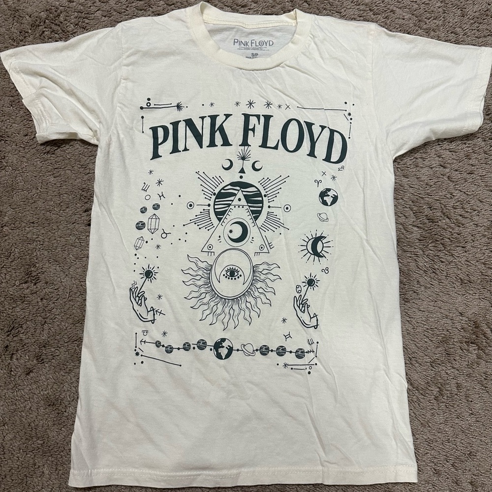 Pink Floyd White Graphic Tee A-108